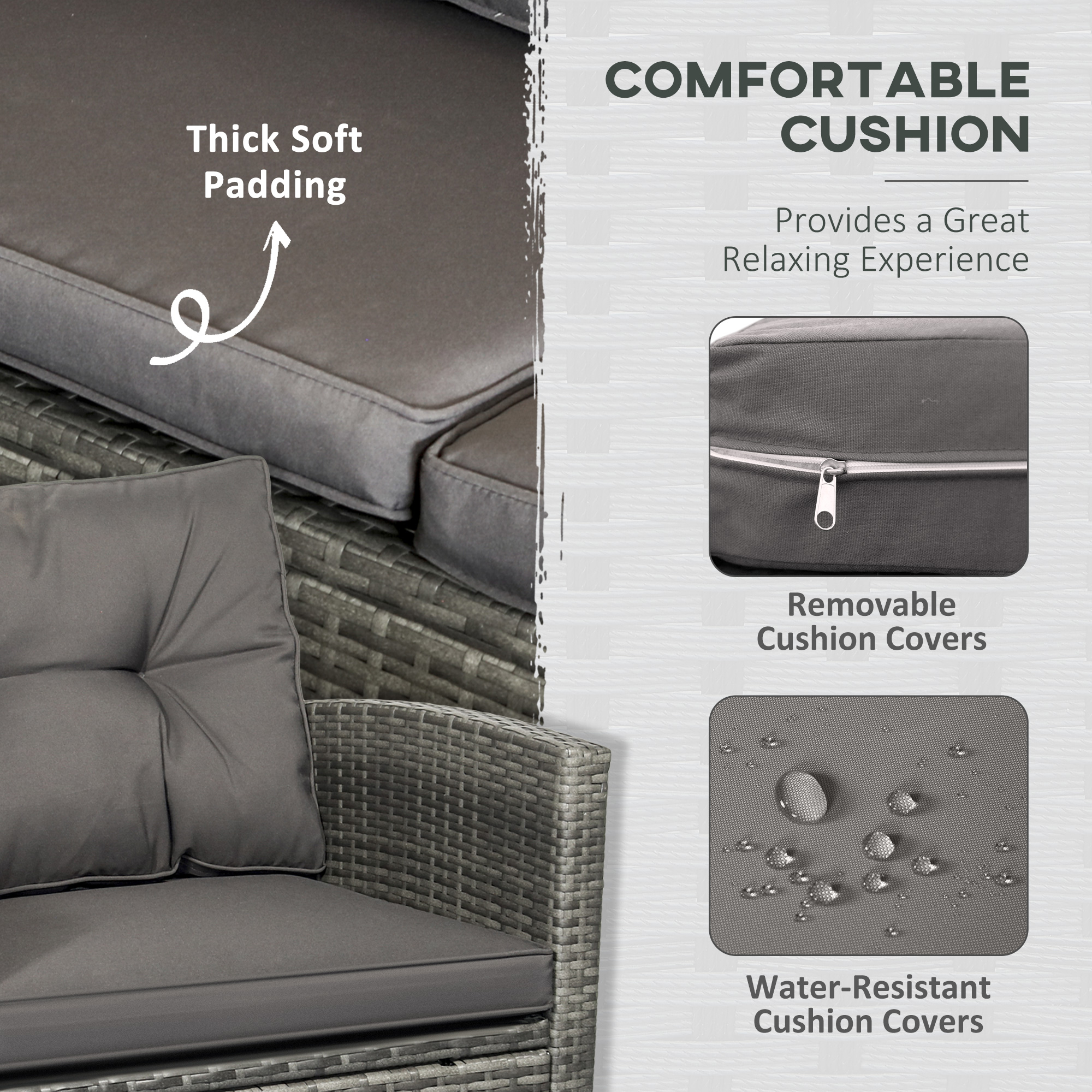 4-pc Outside Deck & Balcony Wicker Furniture Set w/ Seating & Coffee Table