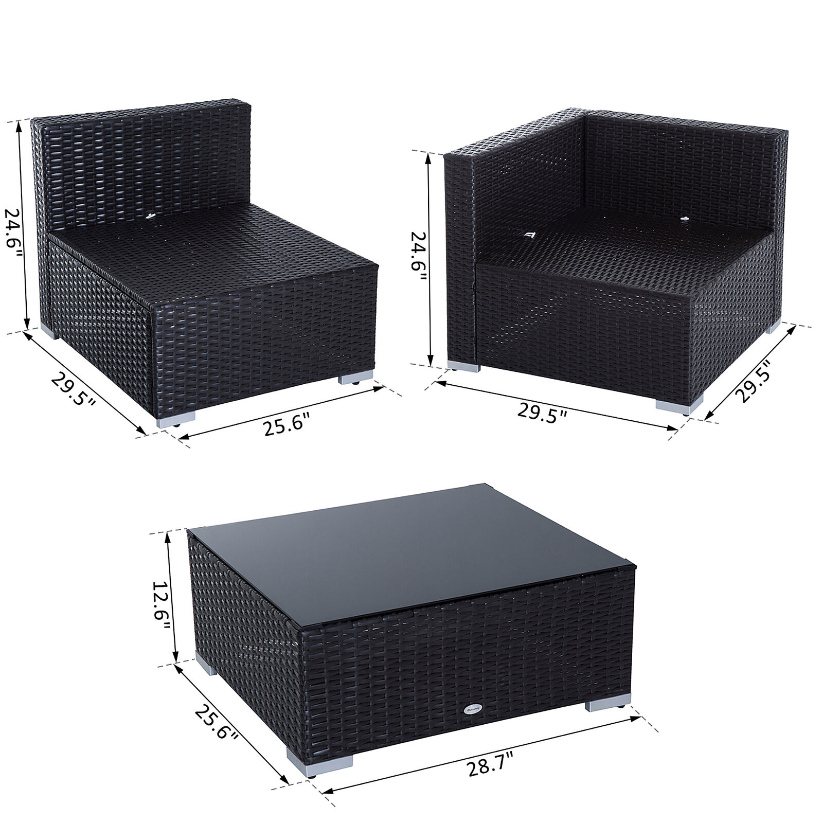 7 Piece Rattan Wicker Outdoor Patio Sofa Set