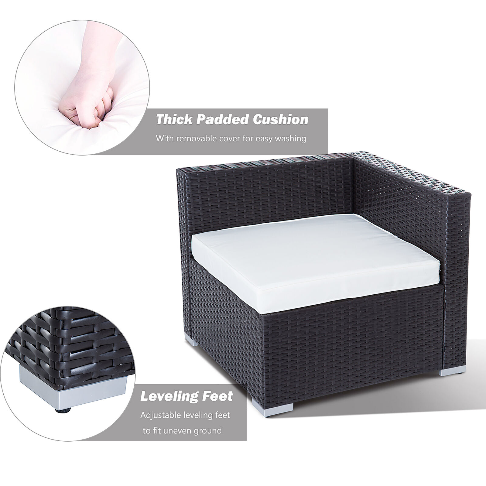 7 Piece Rattan Wicker Outdoor Patio Sofa Set