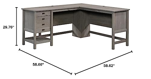 Sauder Mystic Oak L-Desk - Compact & Chic