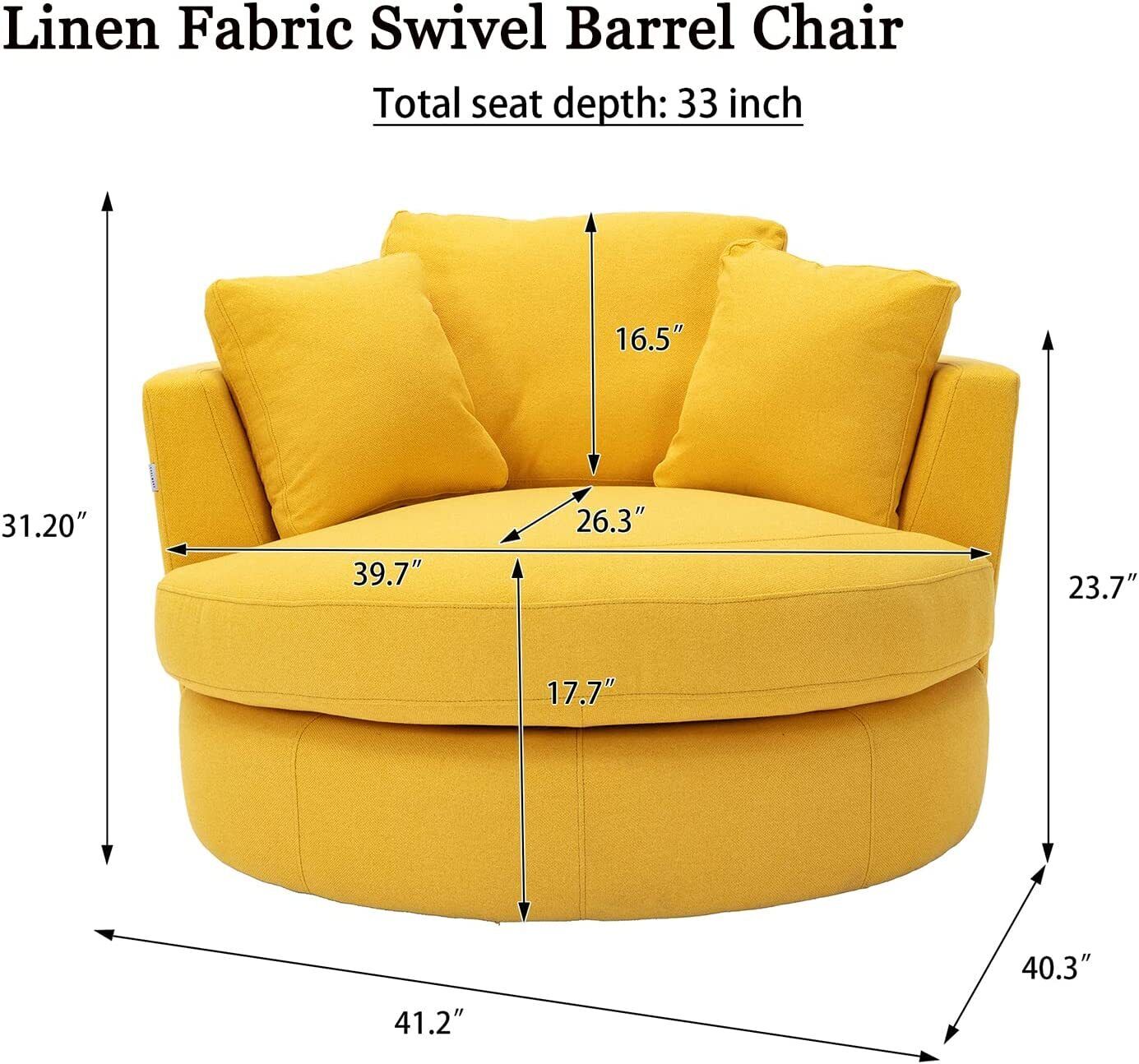 Modern Swivel Barrel Chair for Living Room