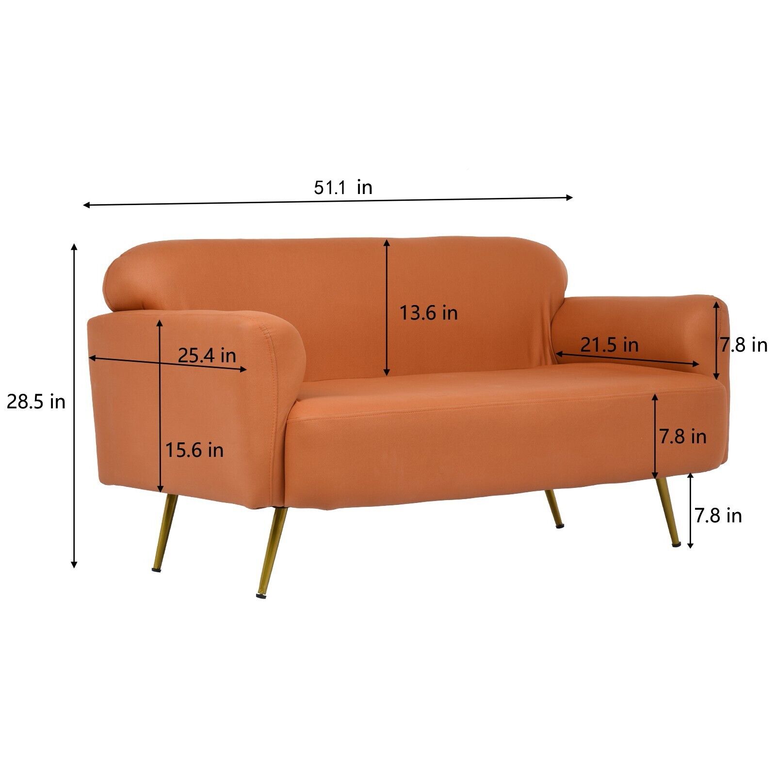 Office Sofa Bed Couches Faux Leather Loveseat