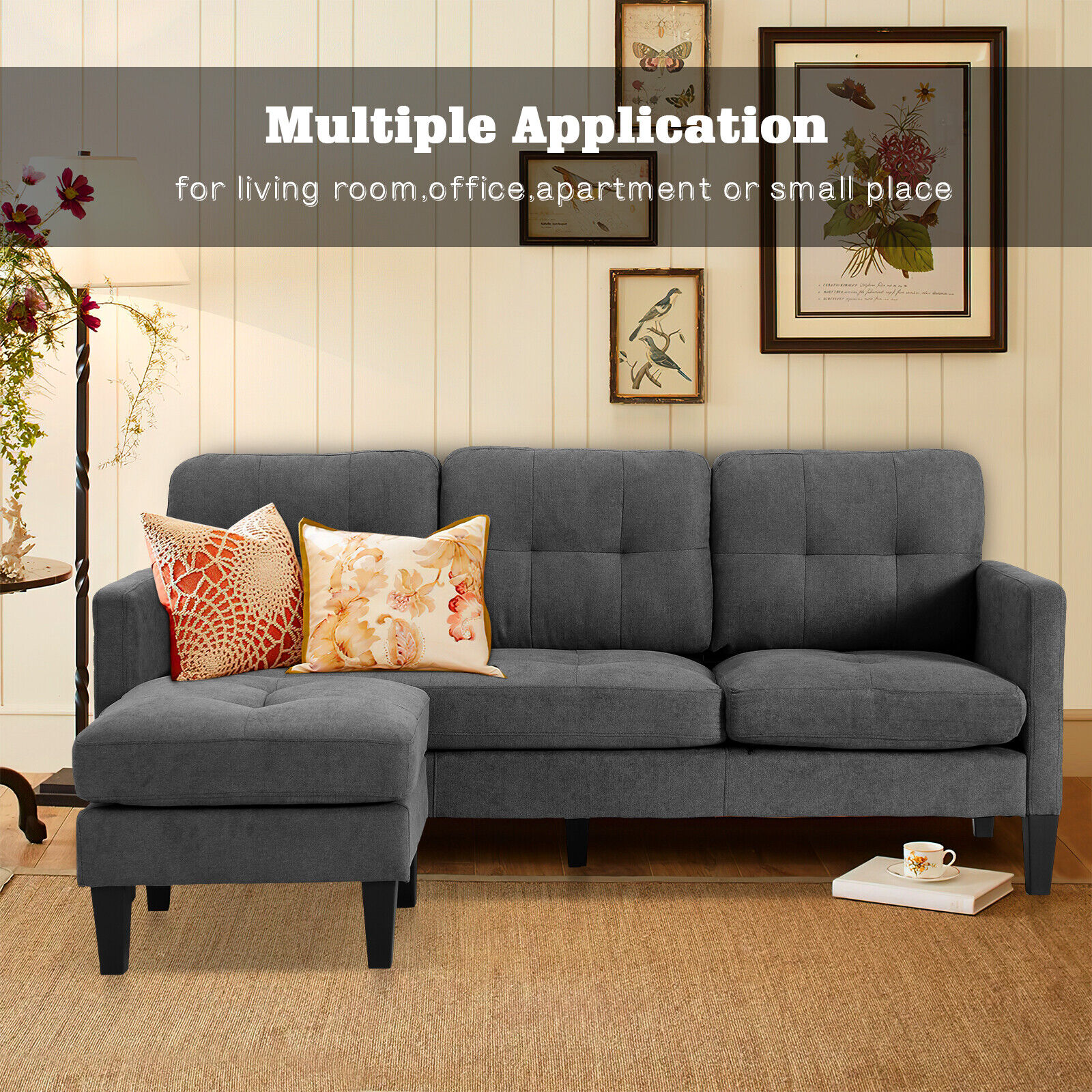 Modern L-Shaped Sectional Sofa Set for Living Room