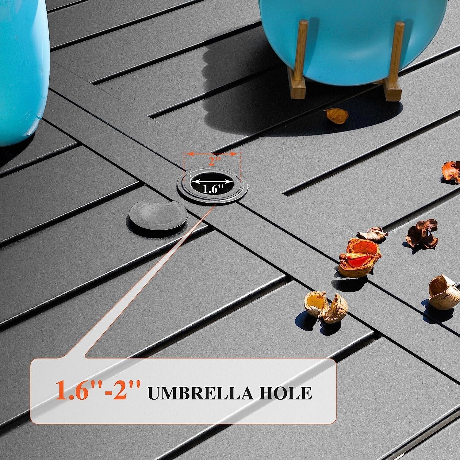 7 Piece Outdoor Patio Dining Set Stackable Chairs