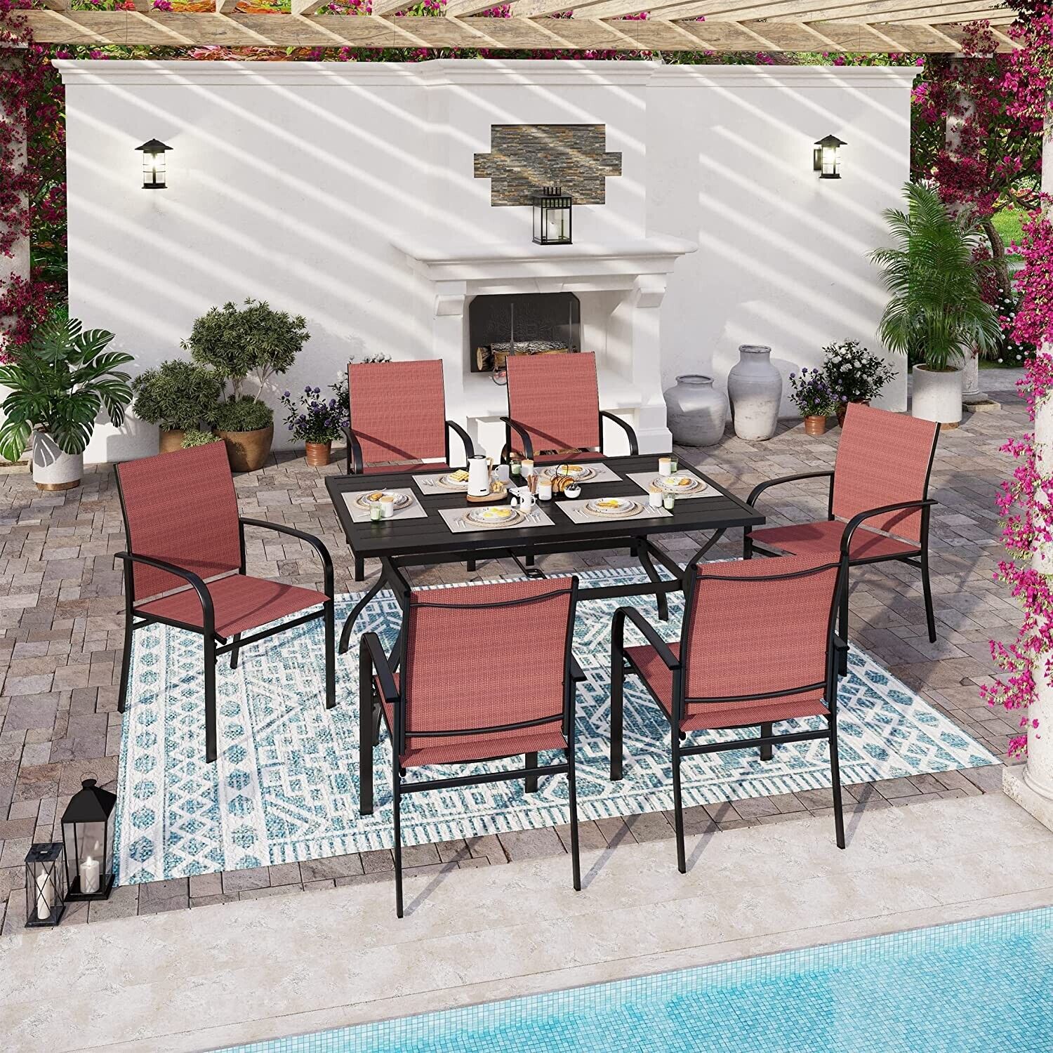 PHI VILLA Outdoor Dining Set - 7 Piece