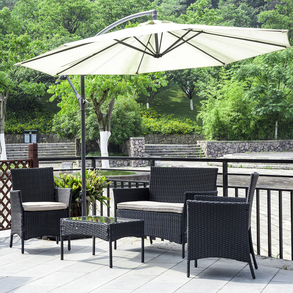 4 Pcs Outdoor Wicker Patio Furniture Set