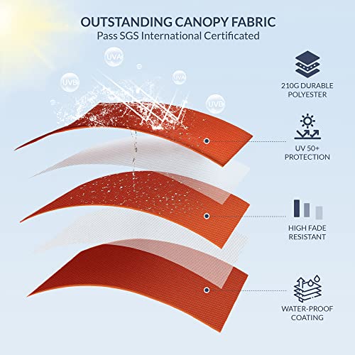 BELLEZE 10FT Cantilever Patio Umbrella with Cross Base, Offset Outdoor Umbrella with 8 Ribs, Tilt Crank, UV Protection Hanging Umbrella for Market Garden Deck Backyard Beach Pool Shade- Orange