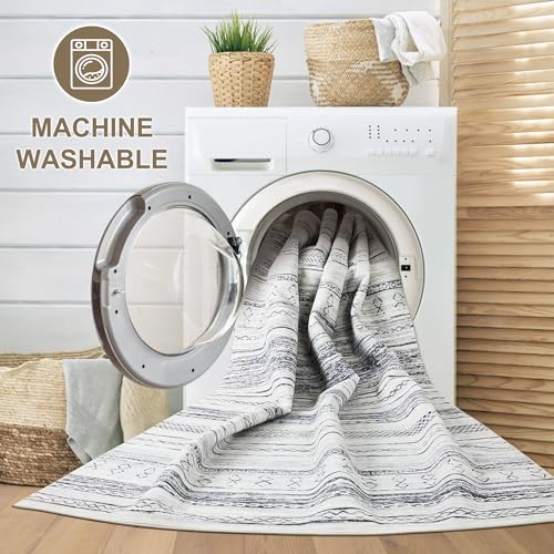 Boho Moroccan Neutral Area Rug - 5x7