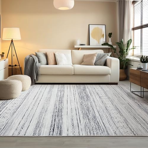 Boho Moroccan Neutral Area Rug - 5x7