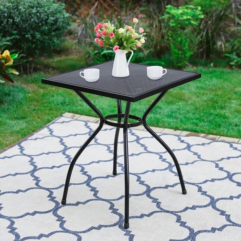 Outdoor Patio Dining Table 4 Person Square Garden Tables Metal Garden Furniture