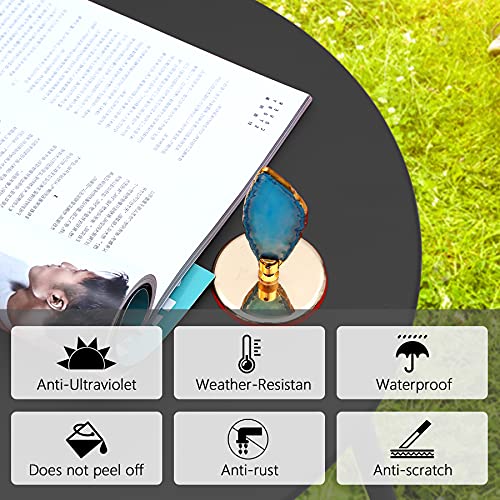 Waterproof Round Metal Outdoor Side Table, Black