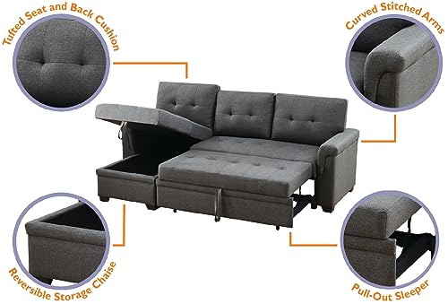 Lilola Home Reversible Sleeper Sectional Sofa with Chaise