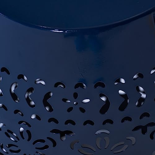 Christopher Knight Home Ruby Outdoor 12" Iron Side Table, Dark Blue