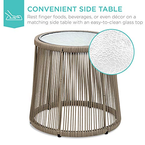 3-Piece Outdoor Wicker Bistro Set with Chairs and Table