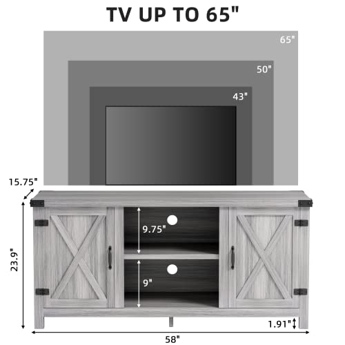 Farmhouse TV Stand for 65 Inch TV