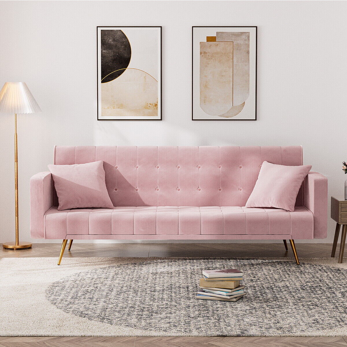 Velvet Convertible Sofa Bed: Comfy Recliner Daybed