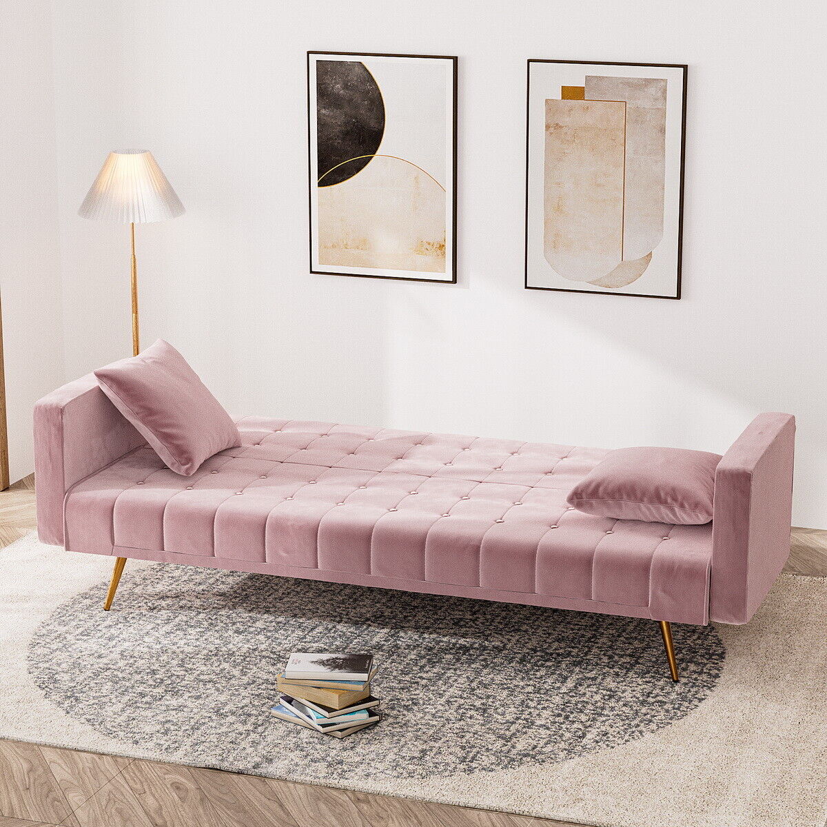 Velvet Convertible Sofa Bed: Comfy Recliner Daybed