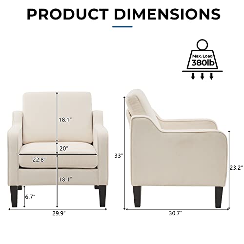 VINGLI Modern Beige Fabric Accent Chair
