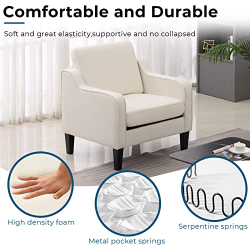 VINGLI Modern Beige Fabric Accent Chair