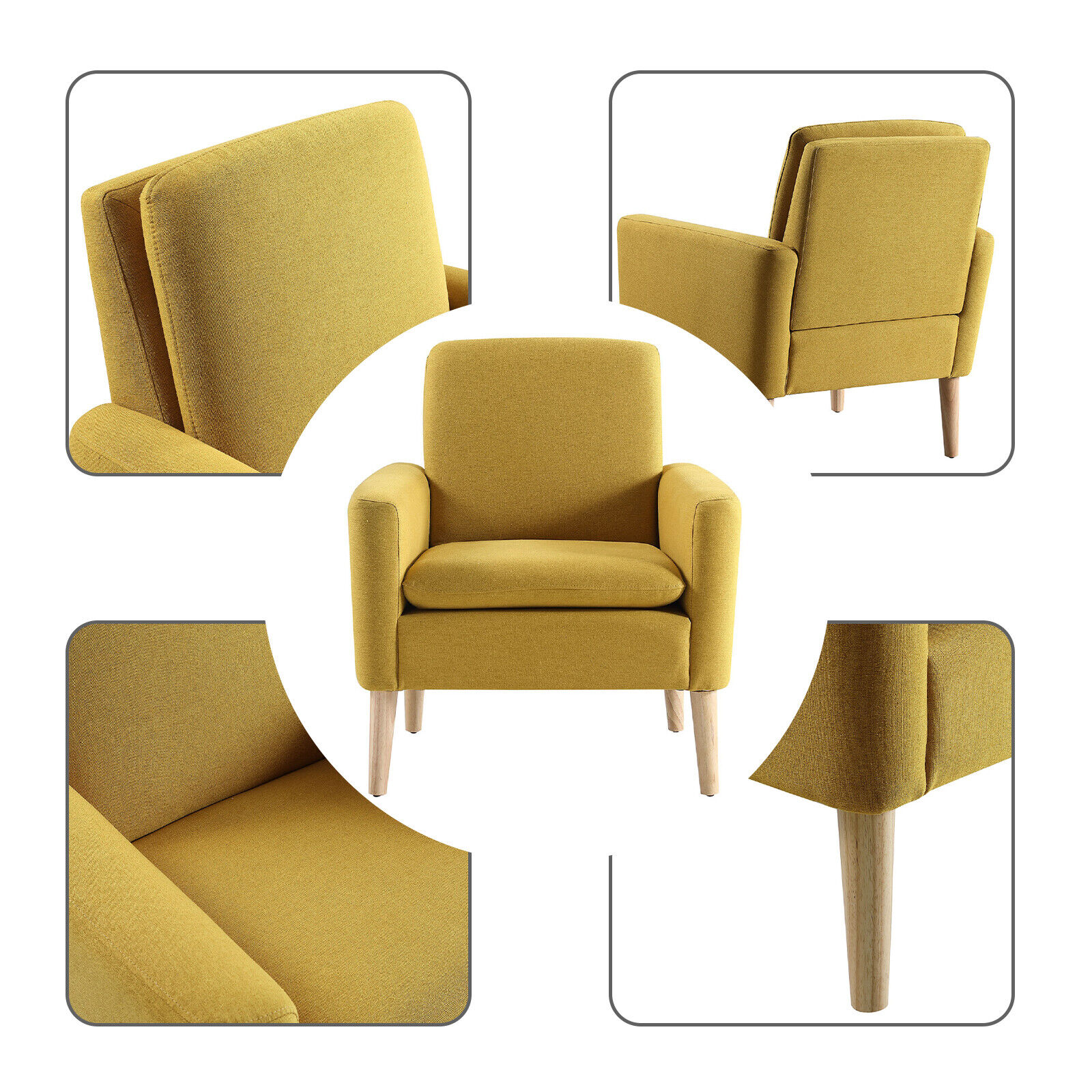 Fabric Upholstered Accent Armchair for Living Room
