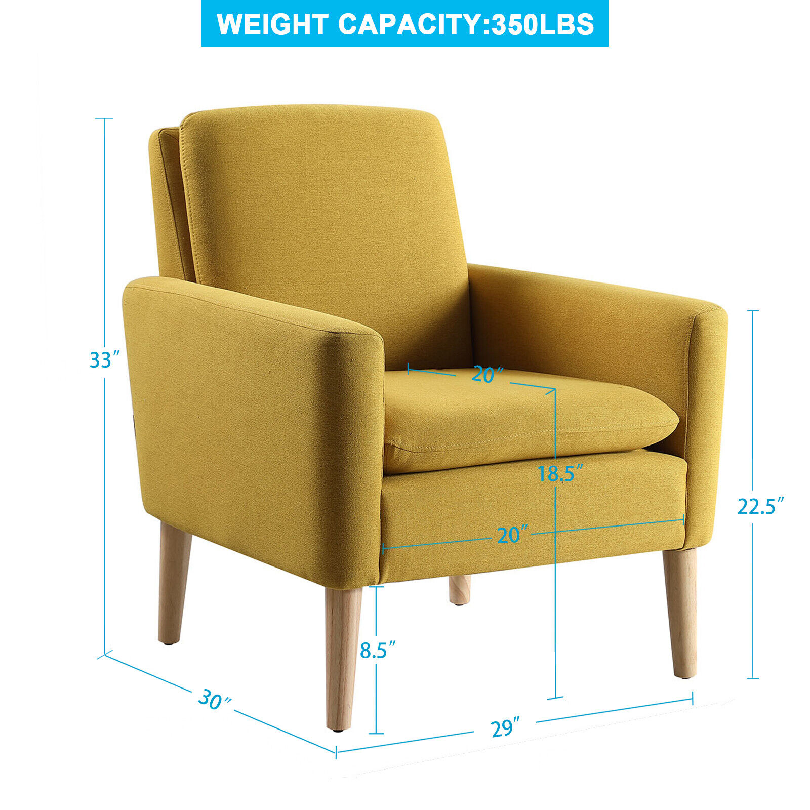 Fabric Upholstered Accent Armchair for Living Room