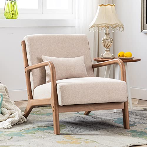 ANJHOME Mid Century Accent Chair, Single Fabric Lounge
