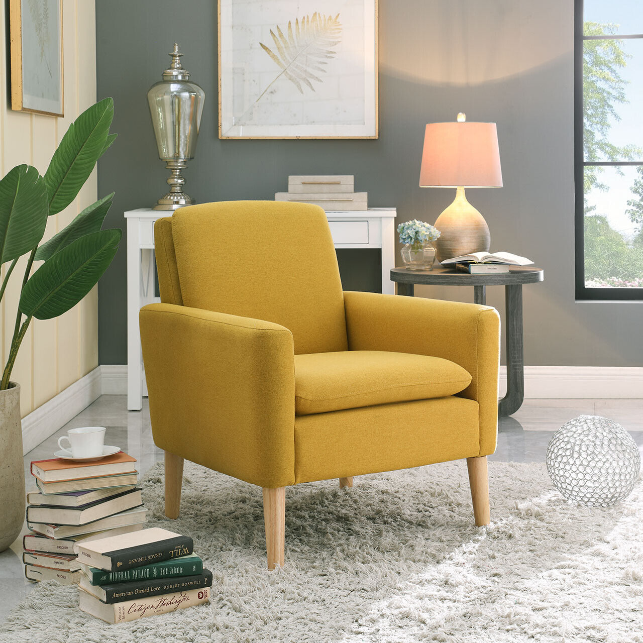 Fabric Upholstered Accent Armchair for Living Room