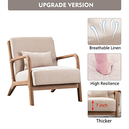 ANJHOME Mid Century Accent Chair, Single Fabric Lounge