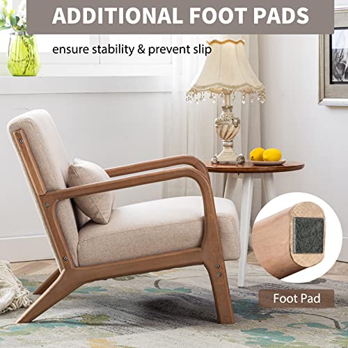 ANJHOME Mid Century Accent Chair, Single Fabric Lounge