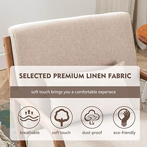ANJHOME Mid Century Accent Chair, Single Fabric Lounge