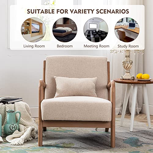 ANJHOME Mid Century Accent Chair, Single Fabric Lounge