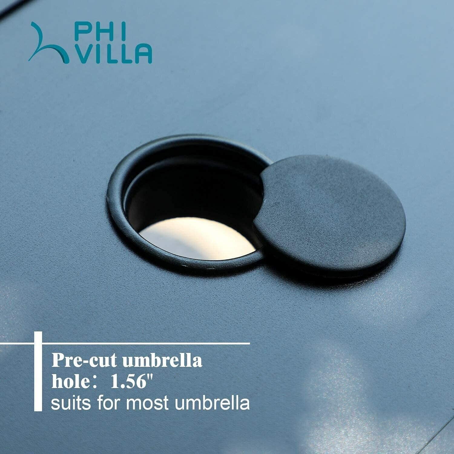 Outdoor Patio Dining Set with Wood-Like Table - 7 Pieces