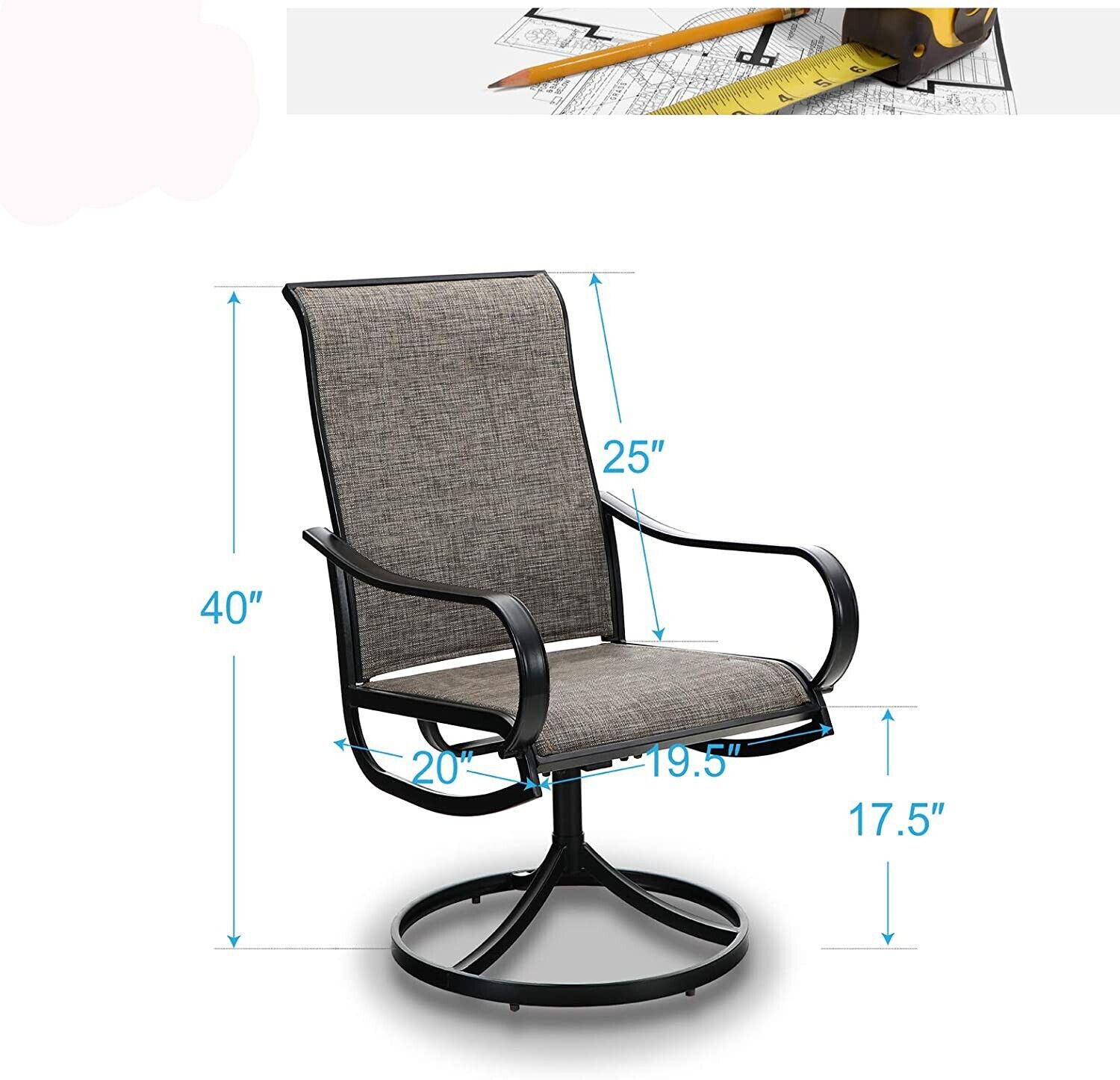 Outdoor Patio Dining Set with Wood-Like Table - 7 Pieces