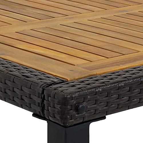 Sunnydaze Carlow 7-Piece Outdoor Dining Set - Blue Stripe