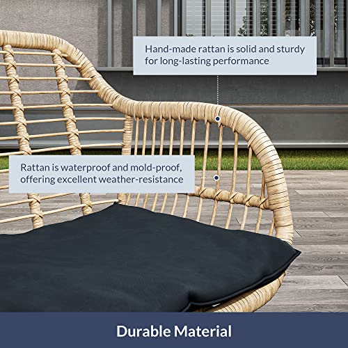 3-Piece Modern Wicker Patio Cafe Set: Table + 2 Chairs