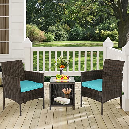 Outdoor Patio Wicker Bistro Furniture Set