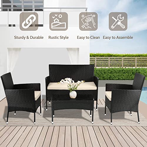 Outdoor Rattan Chair and Sofa Set for Garden