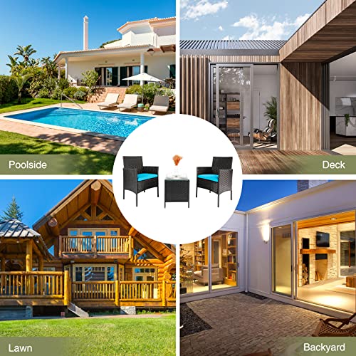 Outdoor Patio Furniture Set: Table, Chairs, Cushioned Sectional