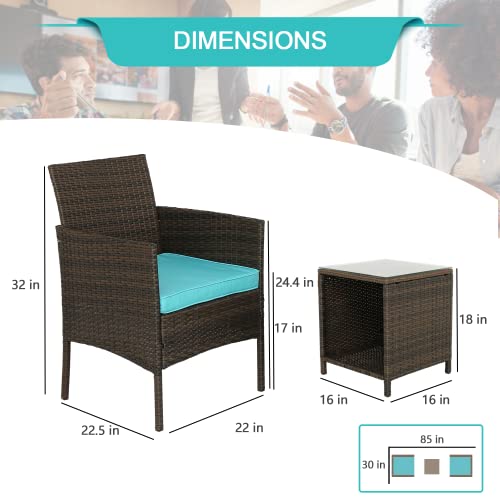 Outdoor Patio Wicker Bistro Furniture Set