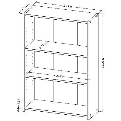 Black 3 Shelf Bookcase - Room Essentials