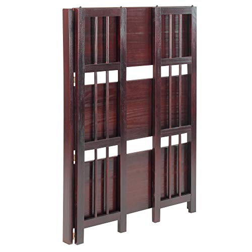 Folding Stackable Bookcase, Espresso - 27.5" Wide