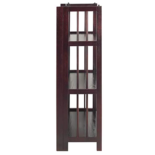 Folding Stackable Bookcase, Espresso - 27.5" Wide