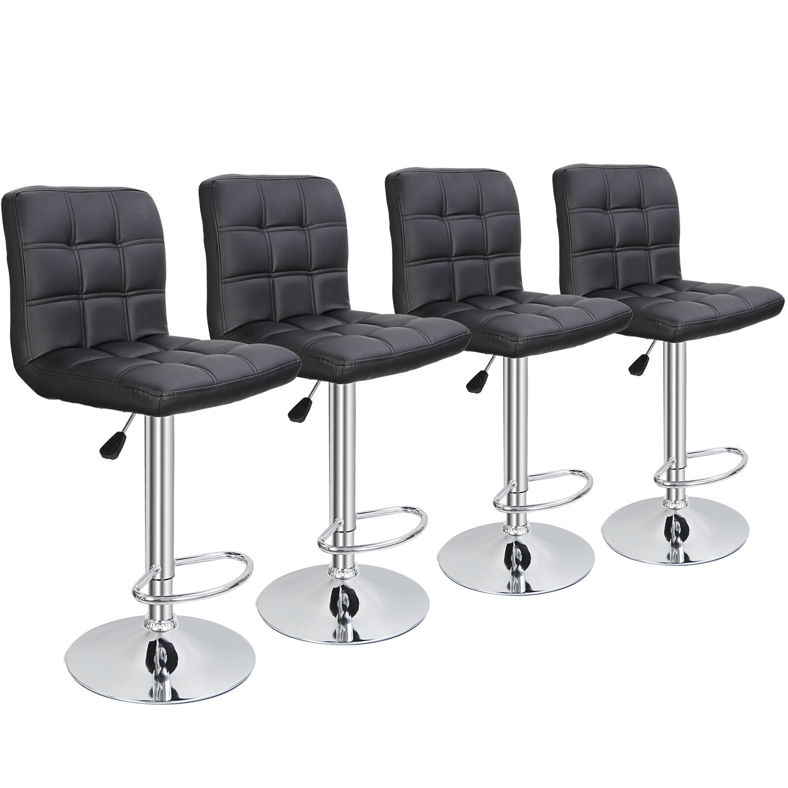 Adjustable Modern Swivel Bar Stools, Set of 4