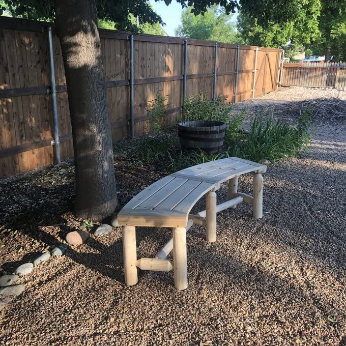 Rustic Cedar/Fir Wood Log Bench for Patio Garden