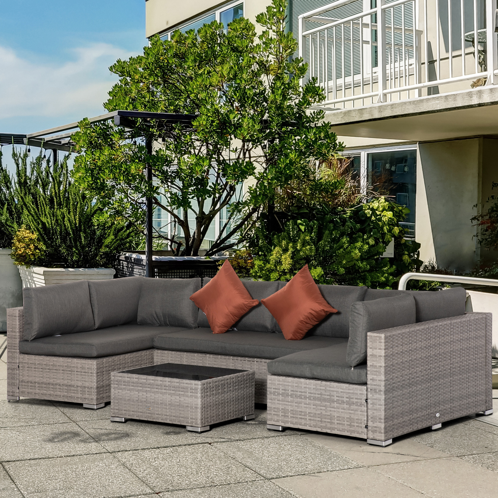 Patio Rattan Wicker Sofa Set - 4 Pieces