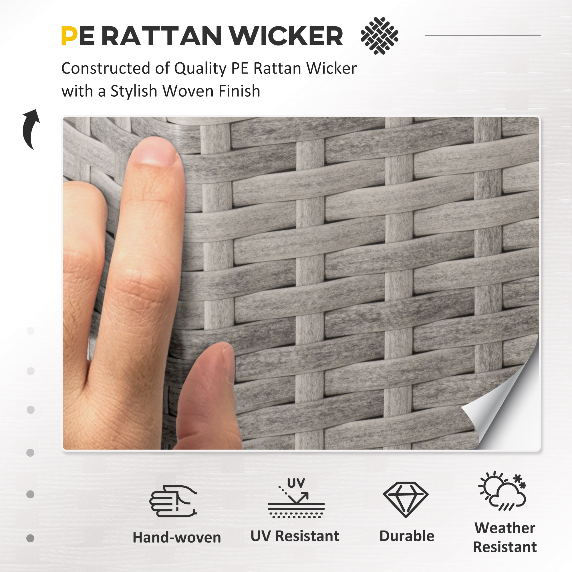 Patio Rattan Wicker Sofa Set - 4 Pieces