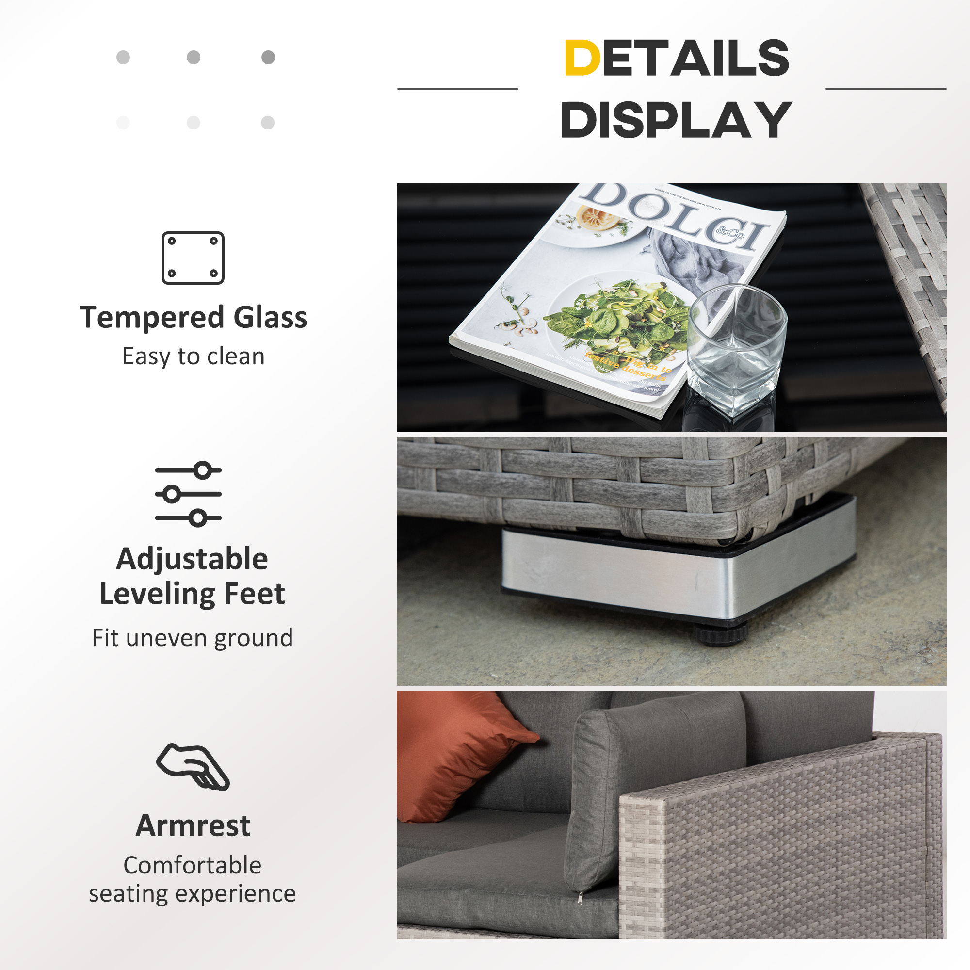 Patio Rattan Wicker Sofa Set - 4 Pieces