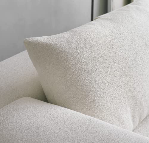 Modern L-Shaped Sectional Sofa, White, Left Hand Facing