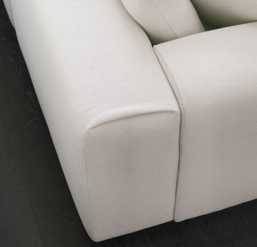 Modern L-Shaped Sectional Sofa, White, Left Hand Facing
