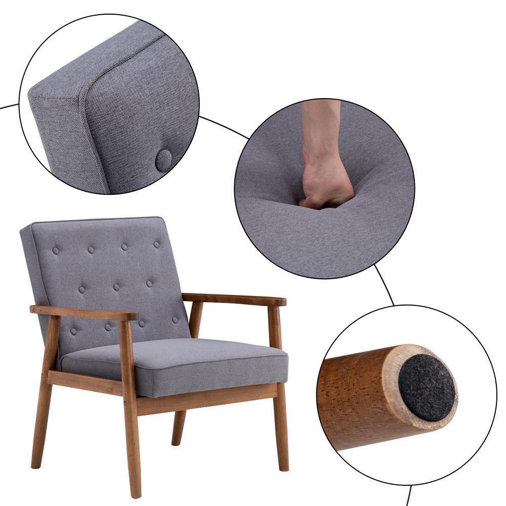 Modern Wood Leg Accent Chair - Living Room Bedroom